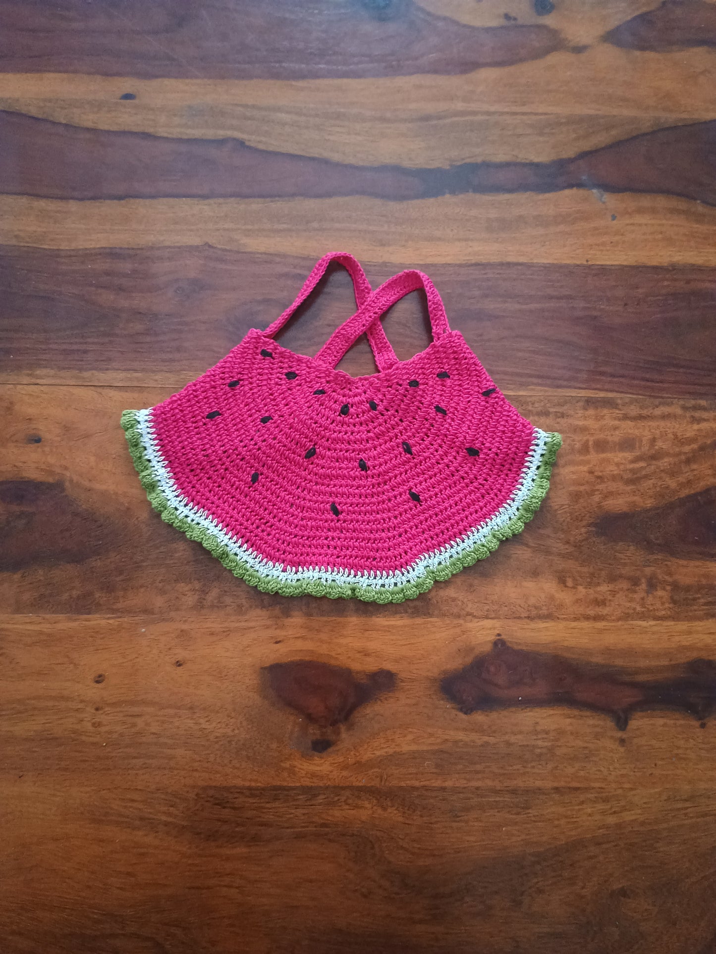 Hand crocheted watermelon top.